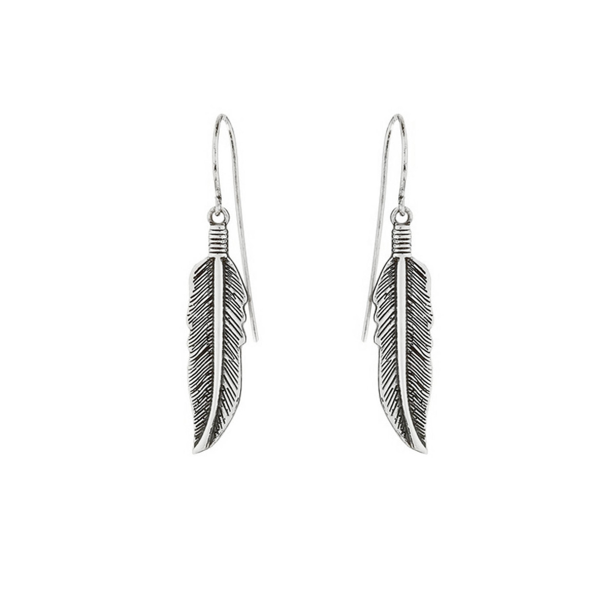 Pendientes de plata con forma de plumas