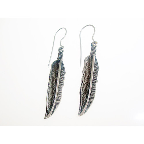 Pendientes de plata con forma de plumas