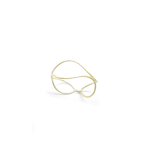Brazalete rígido de plata chapada con oro amarillo
