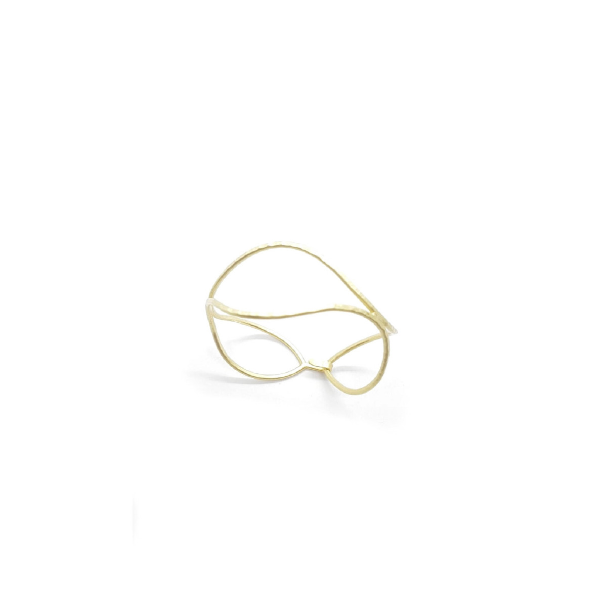 Brazalete rígido de plata chapada con oro amarillo