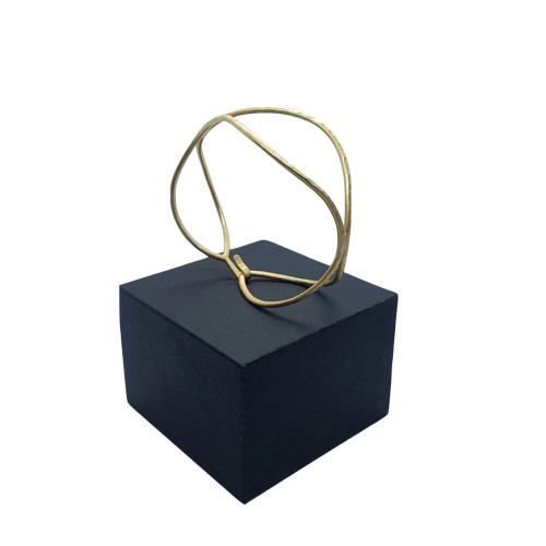 Brazalete rígido de plata chapada con oro amarillo