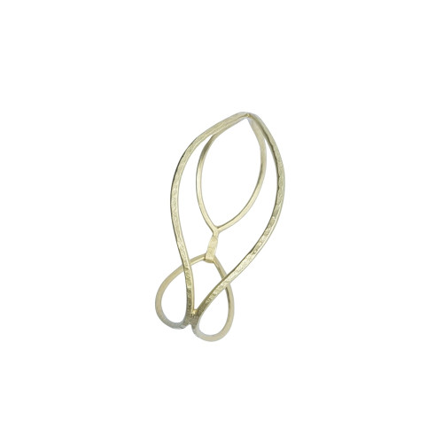 Brazalete rígido de plata chapada con oro amarillo