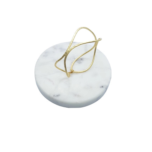Brazalete rígido de plata chapada con oro amarillo
