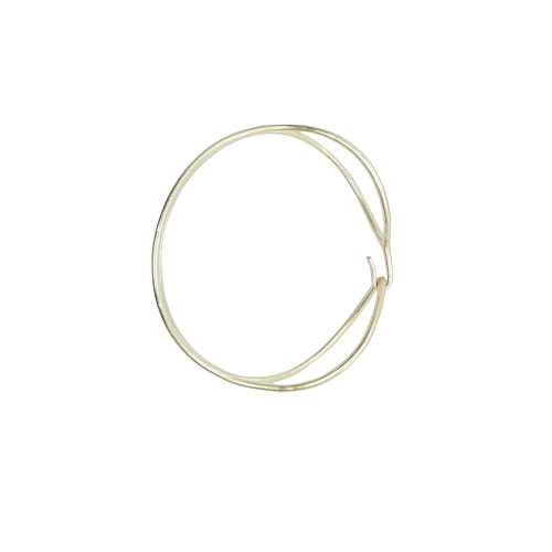Brazalete rígido de plata chapada con oro amarillo