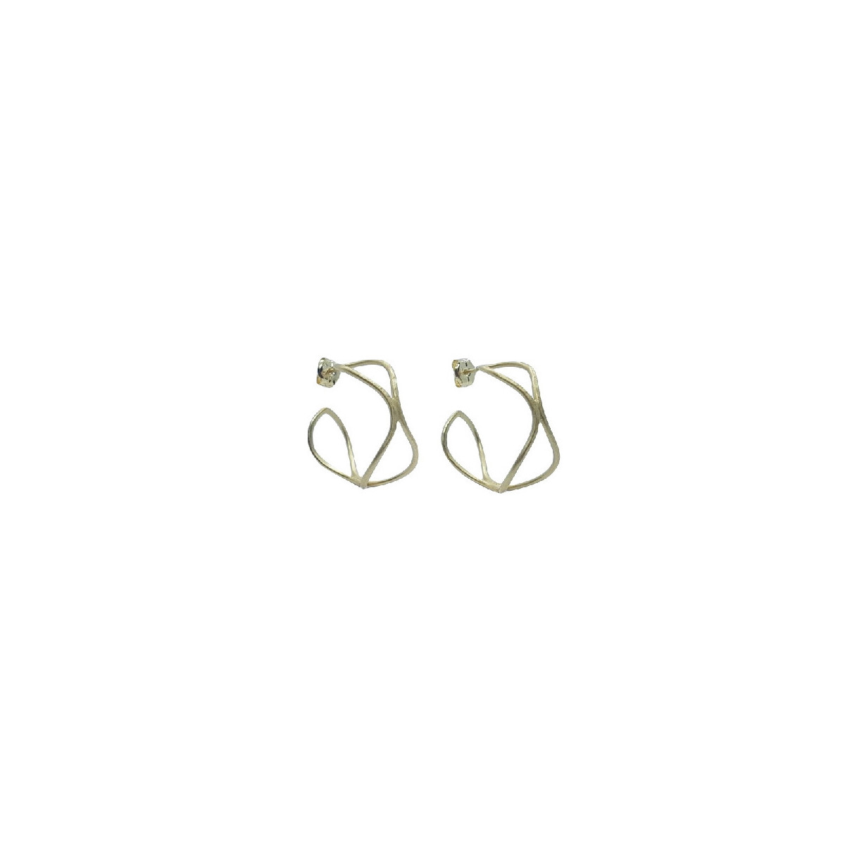 Pendientes de plata en forma de aros, chapados en oro amarillo