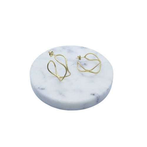 Pendientes de plata en forma de aros, chapados en oro amarillo