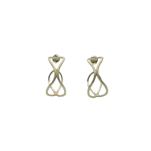 Pendientes de plata en forma de aros, chapados en oro amarillo