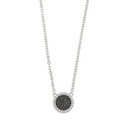 Collar de plata con circonitas blancas y negras