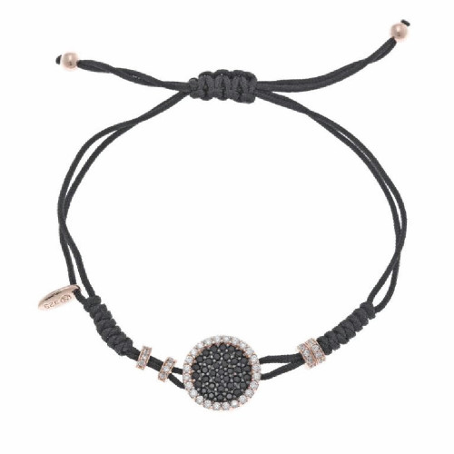 Pulsera de plata con circonitas negras y blancas