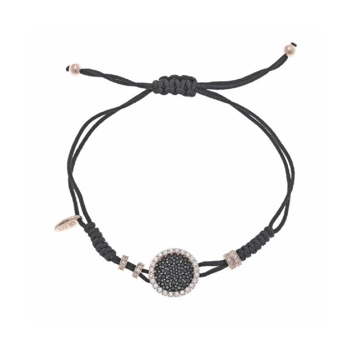 Pulsera de plata con circonitas negras y blancas