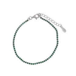 Rivière de plata con circonitas verdes