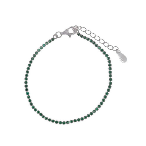 Rivière de plata con circonitas verdes