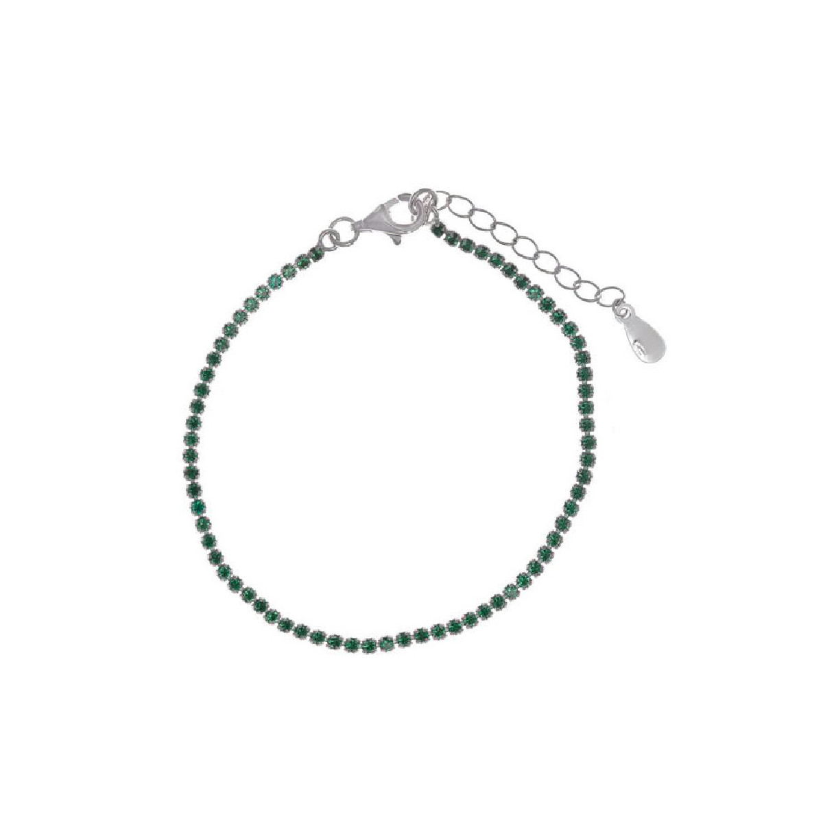 Rivière de plata con circonitas verdes