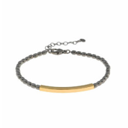 Pulsera de plata chapada y con rutenio negro