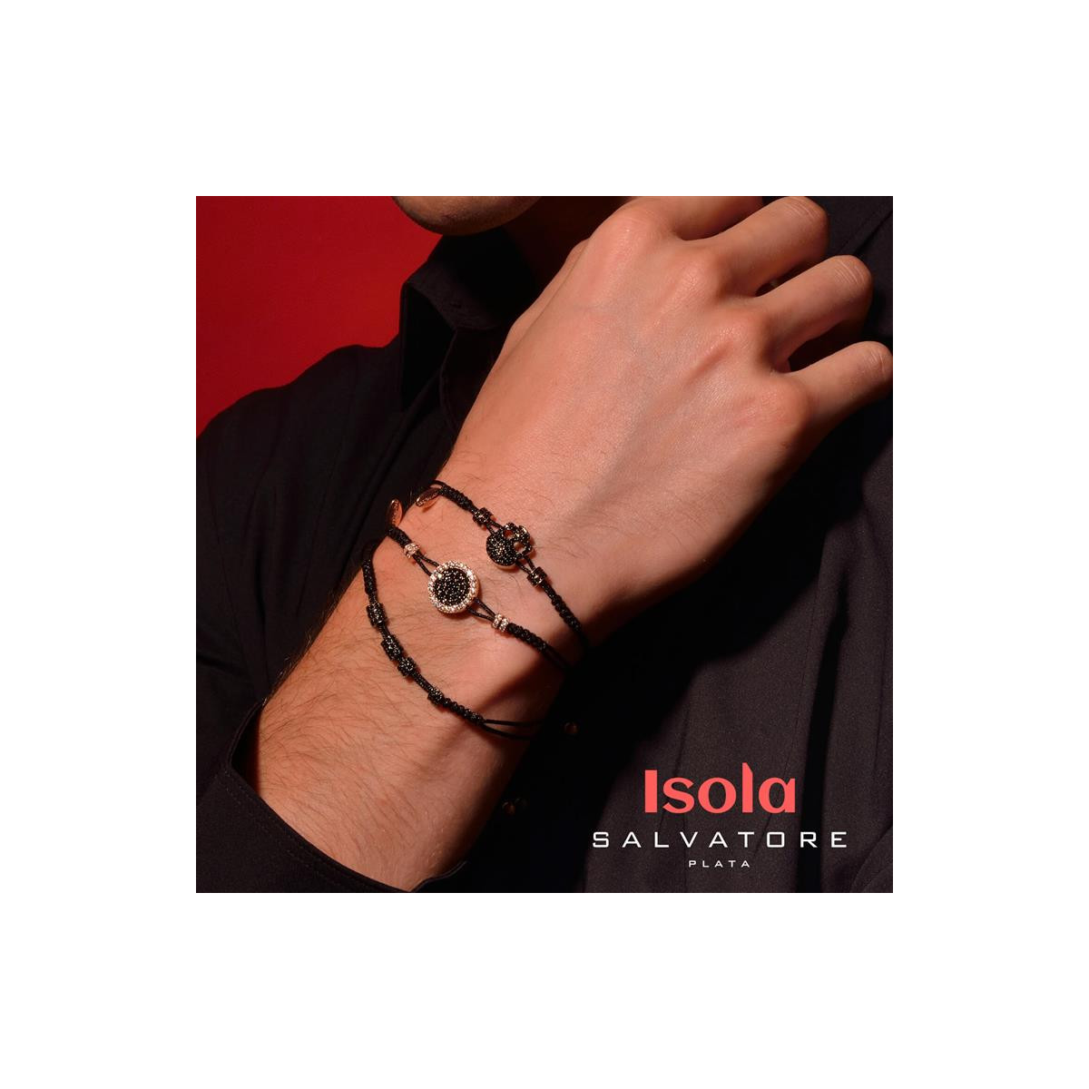 Pulsera de plata con circonitas negras y blancas