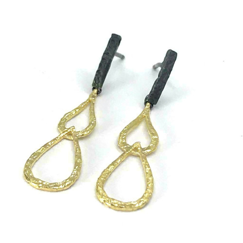 Pendientes de plata y oro