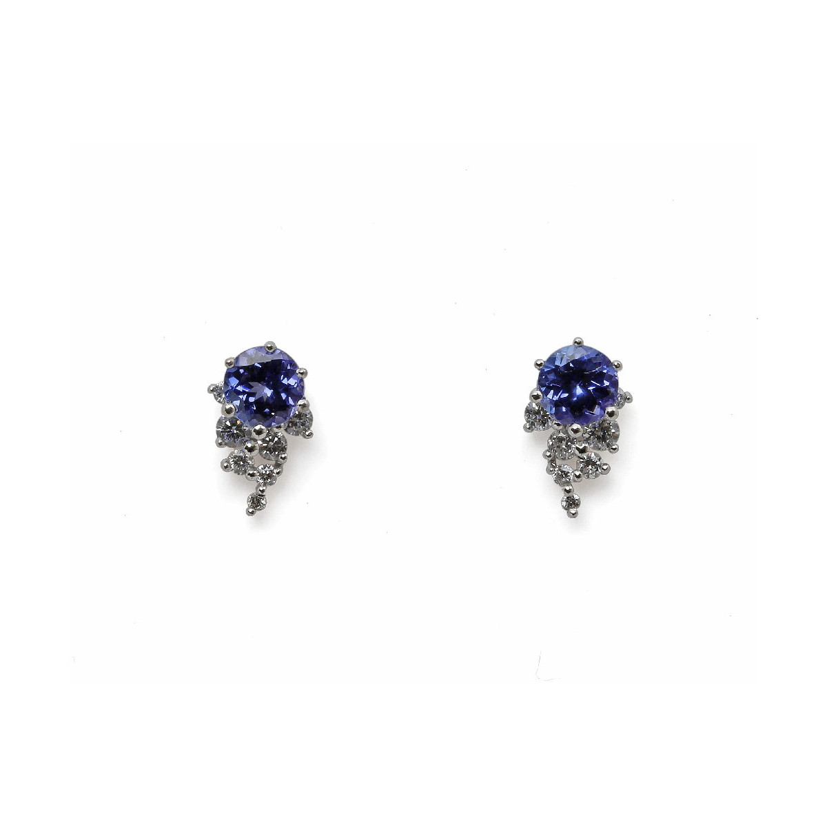 Pendientes de oro blanco con diamantes y tanzanitas