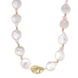 Collar de plata chapada con perlas naturales