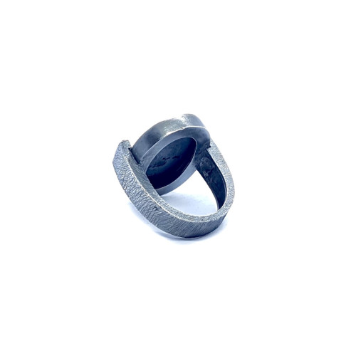 Anillo de plata y oro con diamantes