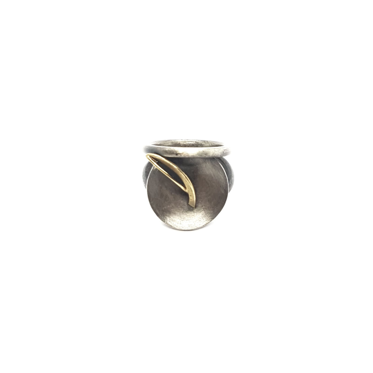Anillo de plata y oro amarillo