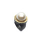 Anillo de plata y oro con perla natural cultivada Australiana y diamantes