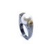 Anillo de plata y oro con perla natural cultivada Australiana y zafiros amarillos