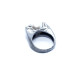 Anillo de plata y oro con perla natural cultivada Australiana y zafiros amarillos
