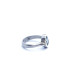 Anillo de plata y oro amarillo con diamantes y topacio azul