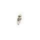 Anillo de plata y oro amarillo con diamantes y zafiro