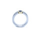 Anillo de plata y oro amarillo con diamantes y zafiro