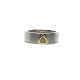 Anillo de plata y oro amarillo con diamante