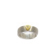 Anillo de plata y oro amarillo con diamante