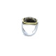 Anillo de plata y oro con cuarzo fumé