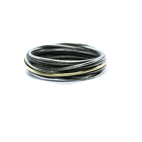 Anillo de plata y oro