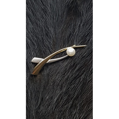 BROCHE de ORO con perla
