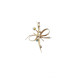 Broche de oro con perlas y turquesas