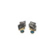 Pendientes de plata y oro amarillo con ópalo y diamantes