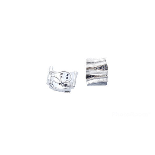 Pendientes de plata y oro con diamantes negros