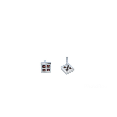 pendientes de plata con granates