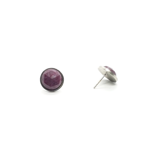 Pendientes de plata con Rubí-Zoisita