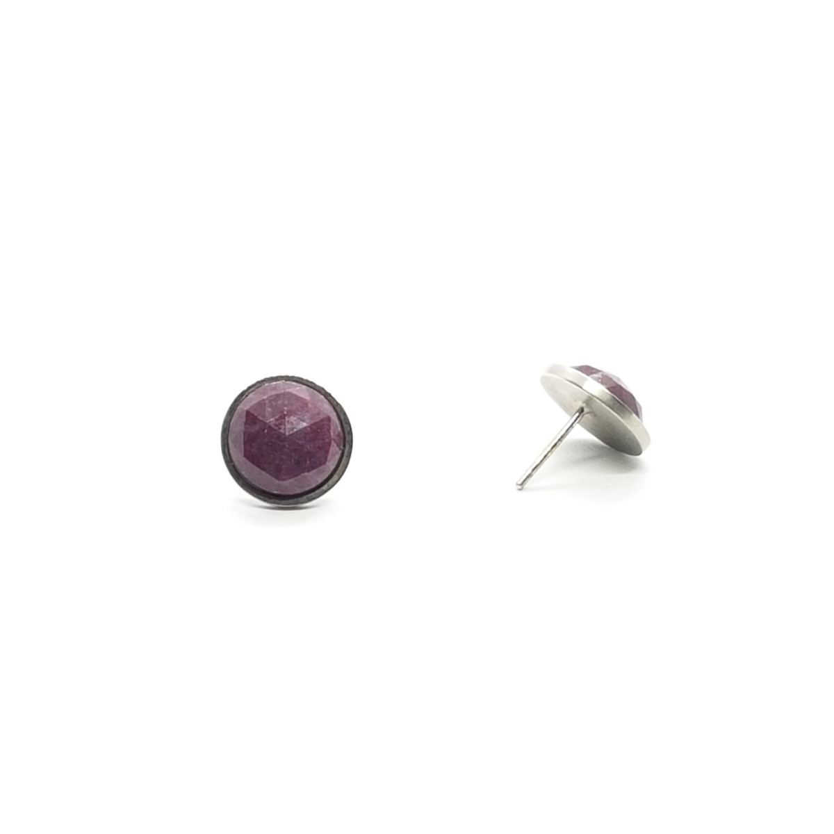 Pendientes de plata con Rubí-Zoisita