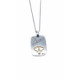 Gargantilla de plata y oro amarillo con diamante y corazones