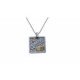 Gargantilla de plata y oro amarillo con diamante y corazones