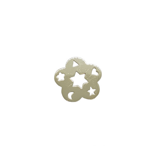 Colgante de oro amarillo, luna, estrellas, corazón y triángulo
