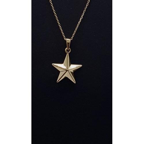 Colgante de oro amarillo con forma de estrella