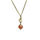 COLGANTE DE ORO AMARILLO CON CORAL Y DIAMANTE