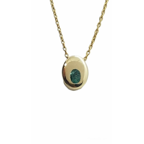Colgante de oro amarillo con esmeralda