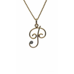 Colgante de oro amarillo con diamante - letra P