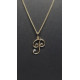Colgante de oro amarillo con diamante - letra P