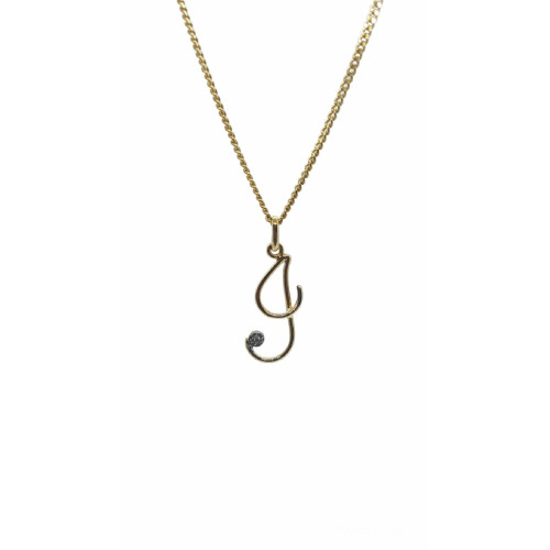 Colgante de oro amarillo con diamante - letra G